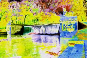 Kaskadenbrücke Forstmeisterkanal Wasserfall Laxenburger Kulturlichtspiele